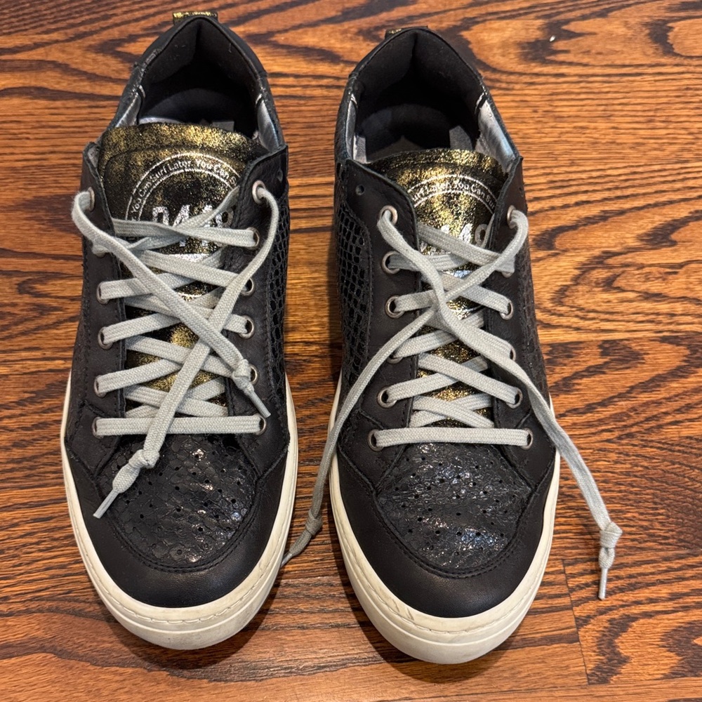 P448 Black Sneakers and White Soles